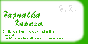 hajnalka kopcsa business card